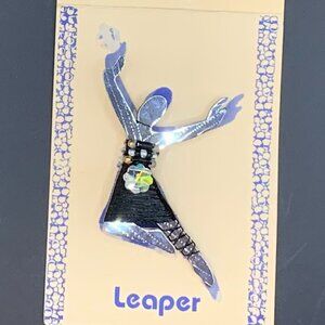 Liztech Signed LEAPER Joyful Happiness Dance Circa 1994 Brooch Artist Made J410